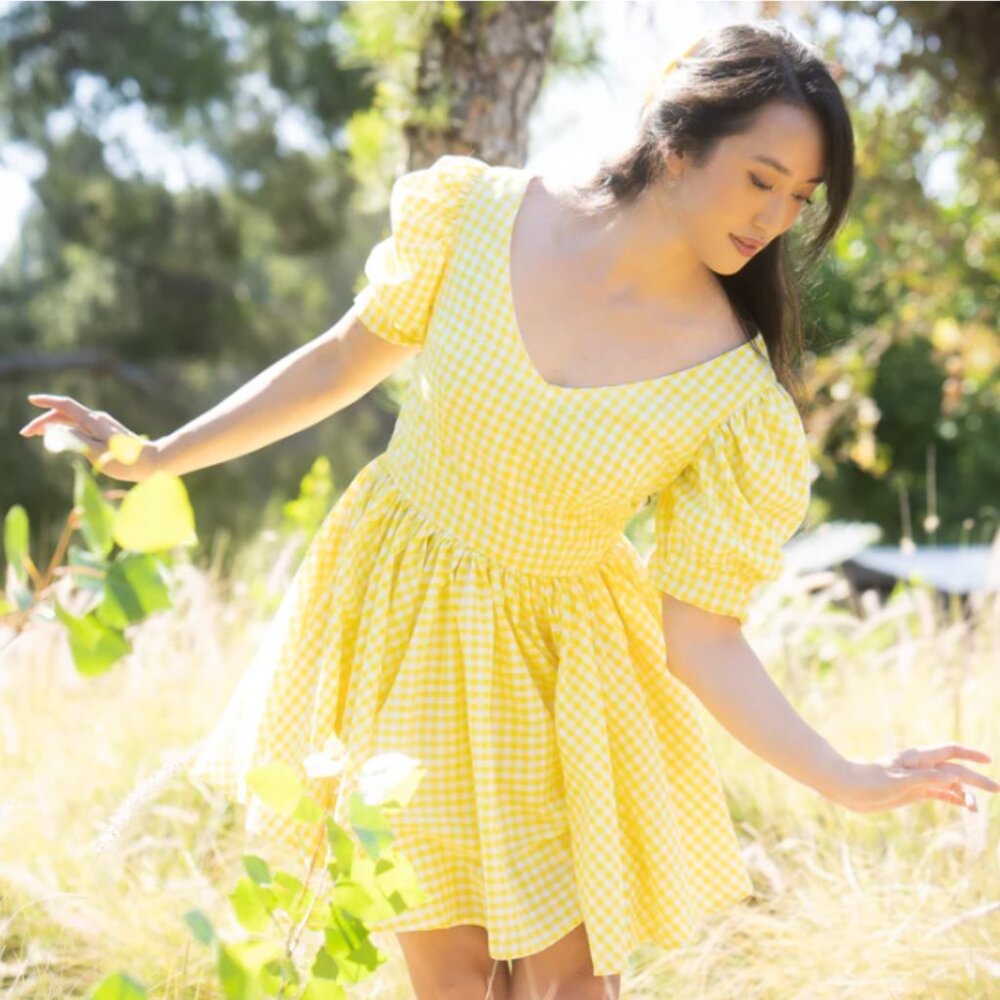 Glimmerwood Lemonade Tea Party Dress + Sugar Bow Yellow Fairytale Plus Size "H"